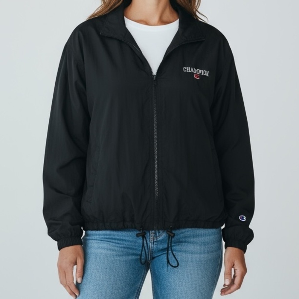 Vintage Champion Track Jacket Athletic Apparel Sporty XL Black Gym
